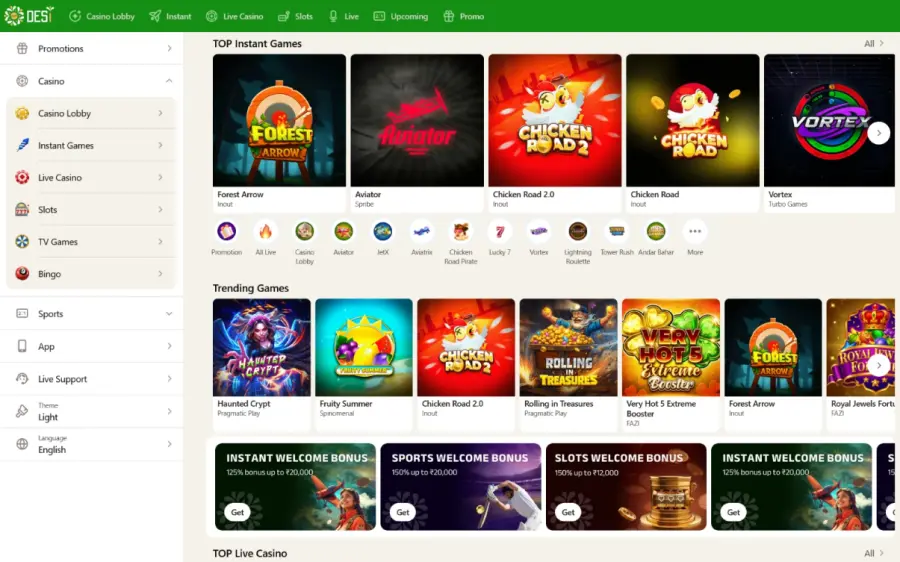 Desi casino login